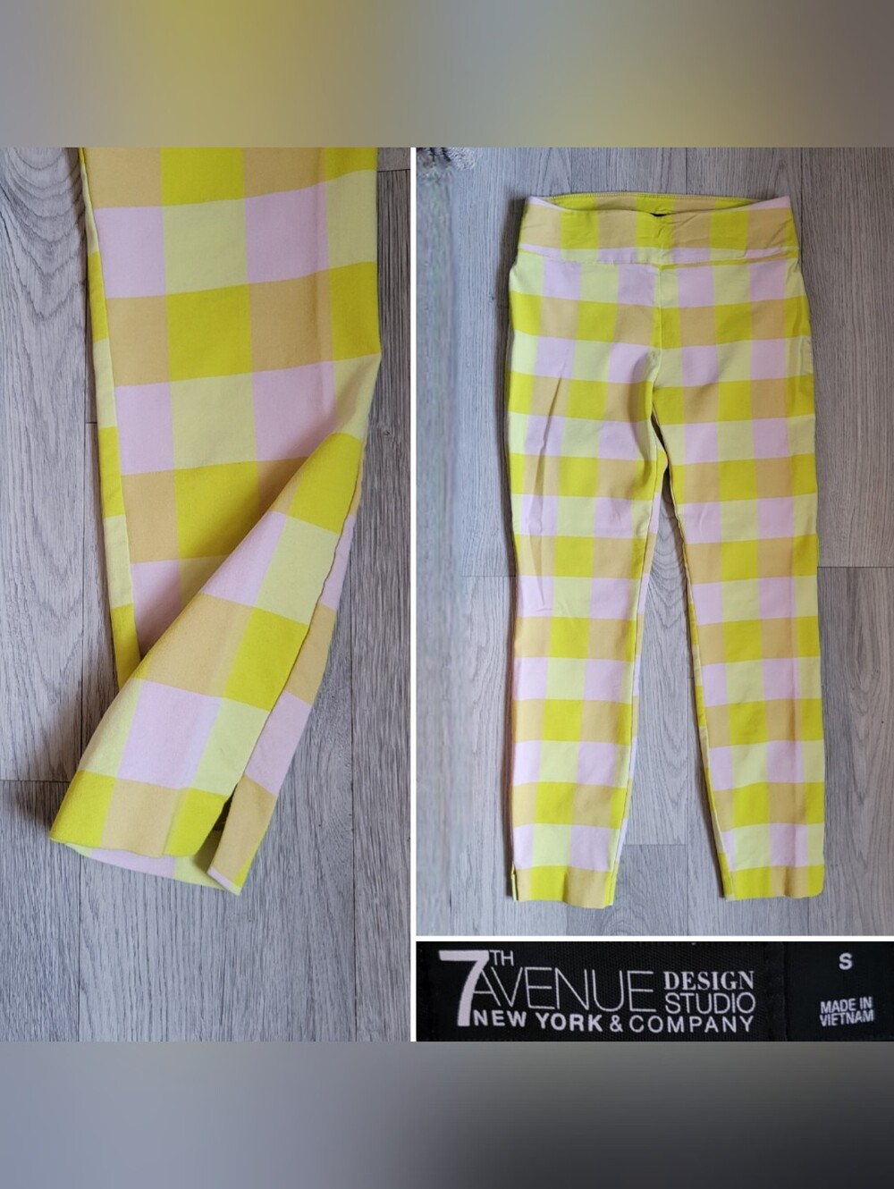 7th Avenue New York & Company Design Studio Checkered Gingham Crop Pant, Small